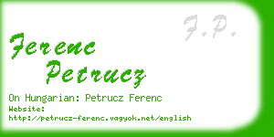 ferenc petrucz business card